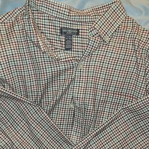 Van Heusen Red and Black Casual Button Down Shirt